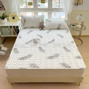 Fresh Feather Mattress, Natural Healing Atmosphere, Wave Stitched Quilted Design, Soft Skin-Friendly, Anti-Slip, Foldable, Easy Care, Futon Mattress