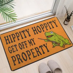 Fun Door Mat, Frog Design Welcome Mat, Warm Family Atmosphere, Entrance Carpet Mat Decoration, Soft, Comfortable and Practical Floor Mat, Suitable for Indoor Living Room, Bedroom Home Decoration