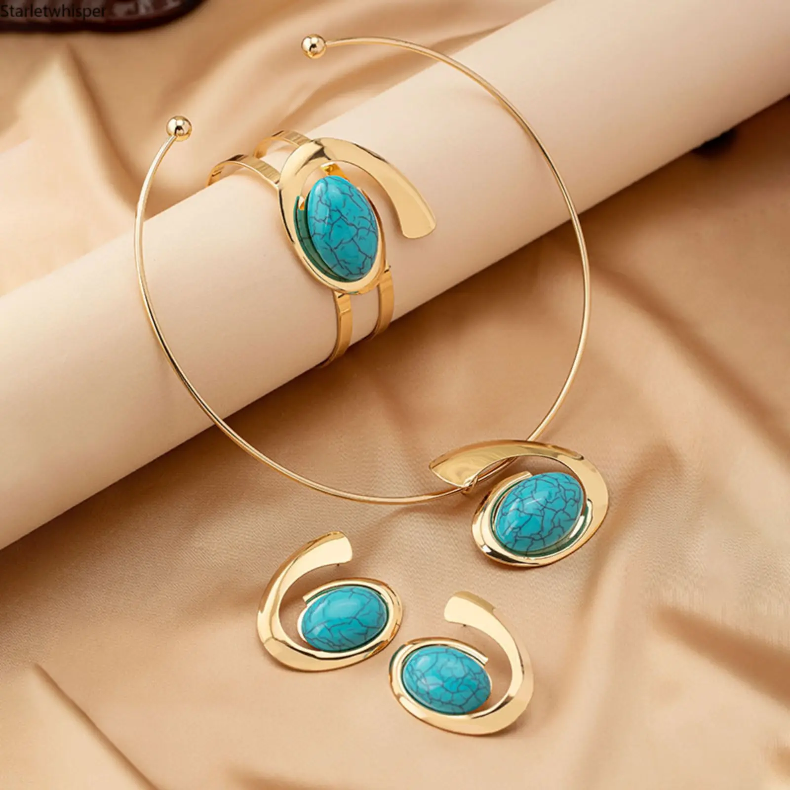 Trendy Irregular Letter E Jewelry Set for Women, Bold Statement Design, Includes Drop Earrings, Choker, Bracelet & Stud Earrings, Stylish Alloy Accessory Perfect for Daily & Party Outfits