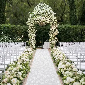 Thickened Aisle Runner for Wedding CeremonyFeet White Aisle Runner Walkway for Indoor Outdoor Wedding Church Decorations ,Halloween Parties can Also use a Carpet,50g(Rose, 3x100Feet)