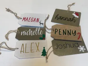 Christmas Gift Tag | Stocking Tag | Gift Label | Personalized Gift Tag | Wood Gift Tag | Metal Gift Tag Wooden Decoration Decor Ornaments