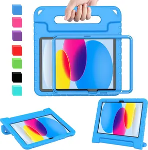 Kids Case for iPad 11th Generation 11-Inch (2025) & iPad 10th Generation 10.9-Inch (2022): Durable Shockproof Cover with Built-in Screen Protector and Handle – Lightweight, Child-Friendly Design in Blue