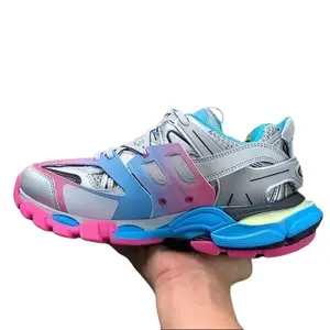 luxury LED rechargeable trainers for men and women Classic Track chunky shoes with LED Casual height increasing shining couples' shoes