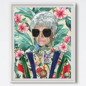 The Golden Girls Sophia Petrillo With Sun Glasses Poster Unframed | Estelle Getty Art Print | Sophia Golden Girls Thug Life Characters Poster