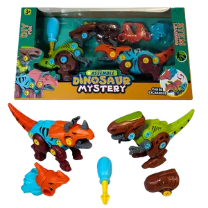 Channie's STEM DIY Assemble Dino Mystery 2 Pack-Create, Build, & Play T-Rex & Triceratops