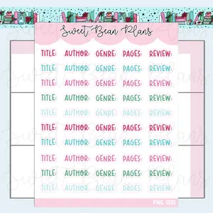 December 2025 Reading Words Vinyl Planner Stickers | Fnc 1335