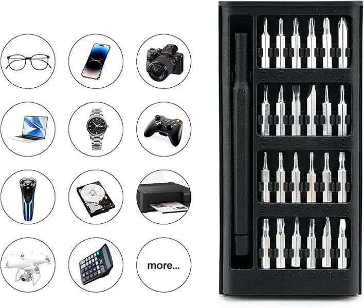 24-in-1 Small Precision Screwdriver Set, Small Screwdriver Set, Mini Screwdriver Bit Set for Watches, Electronics, Game Consoles, Tablets