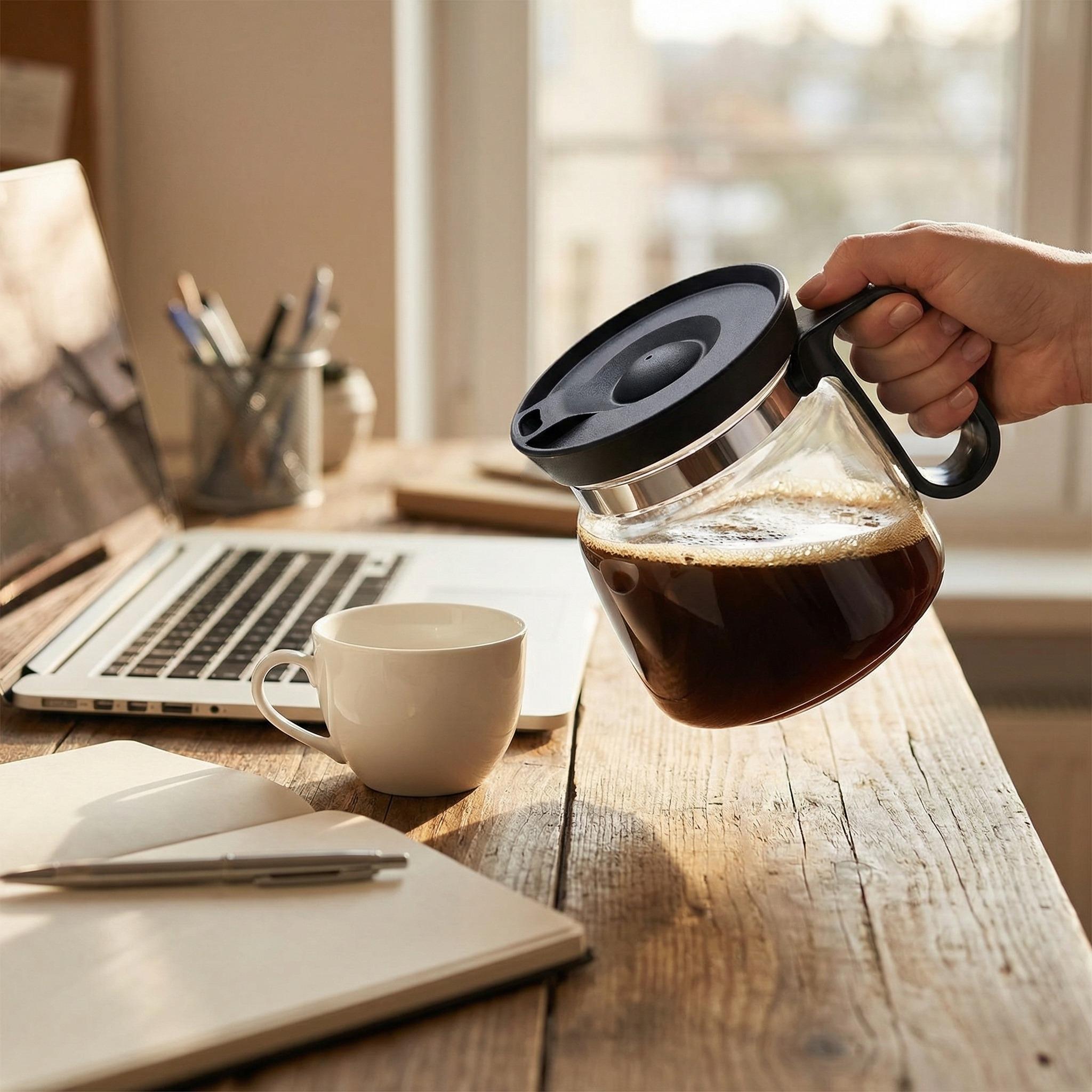 Coffee Mug with Lid 16oz Glass Creative Cup, Coffee Lovers' Top Choice, Dimensions: 4.9inches tall, 3.8 inches wide, Includes Coaster, Ergonomic Handle Design,MothersDay gift, a little surprise for your loved one