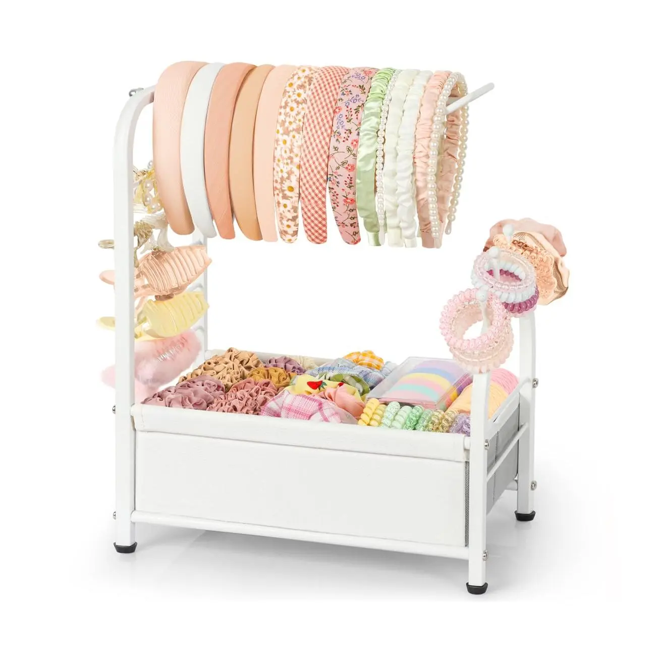 Headband Holder Stand - Versatile Organizer For Scrunchies  Bows & Claw Clips Compact Hair Accessories Storage Women