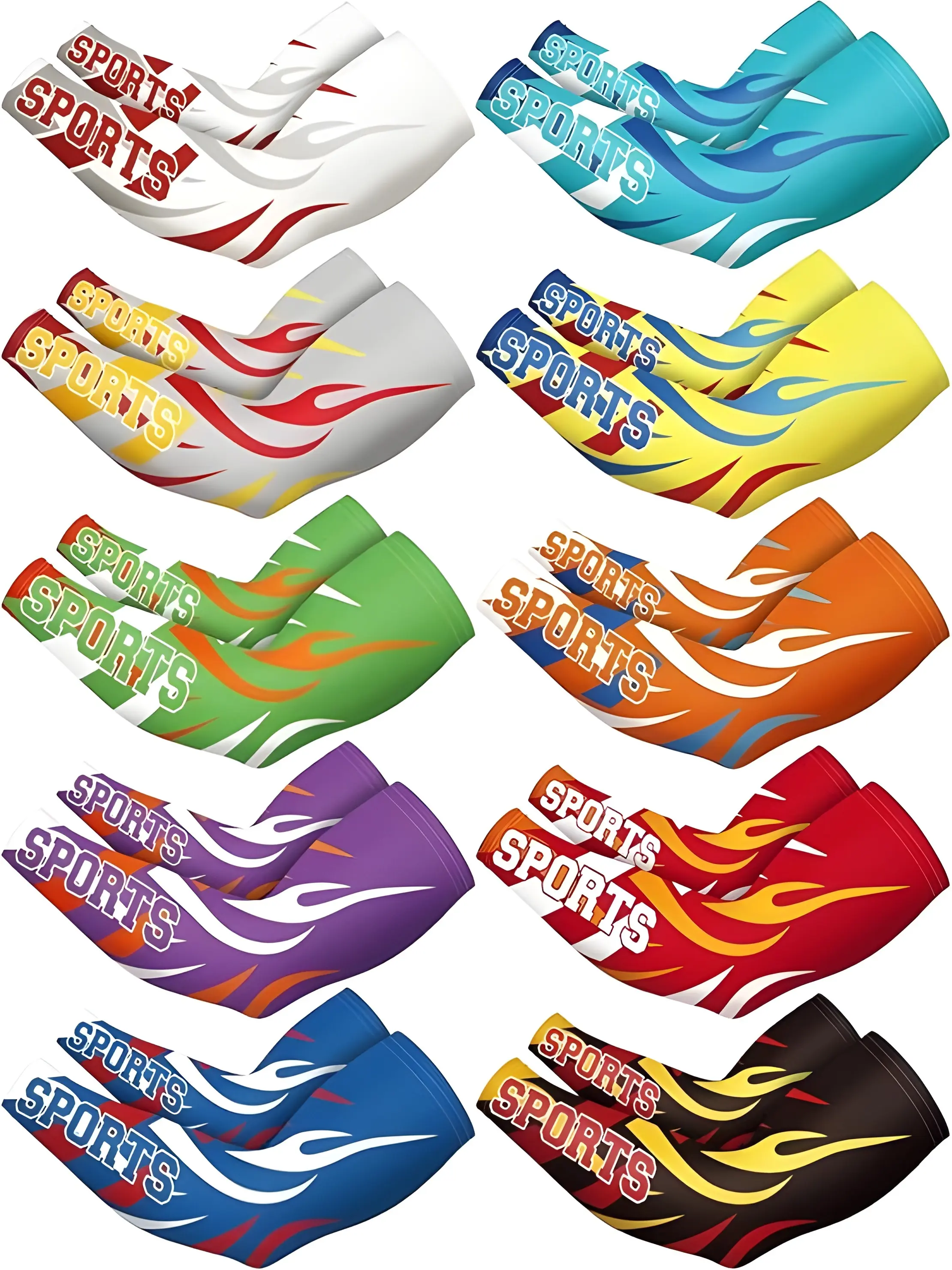 10Pairs Sleeves Anti Slip Compression Sleeves Sports Polyester Cycling Cover Stretchy warming sleeves for outdoor activities Outdoor sports sleeve 1.1