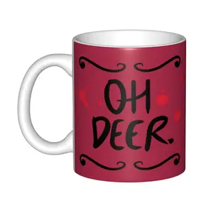 Hazbin Hotel Alasto mug, "OH DEER" design mug, inspiring fan art coffee cup, durable and practical beverage utensils, capacity 11 ounces