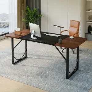 Pinmoco 63" Executive Desk with Metal Frame Home Office Writing Desk for Modern Workspaces