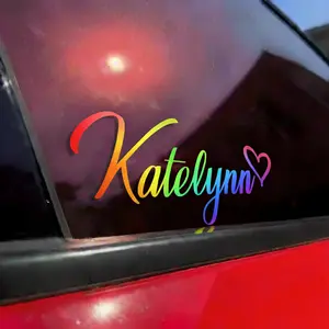 Custom Elegant Script Cursive Name Decal for Laptops Water Bottles Cars Notebooks Sticker