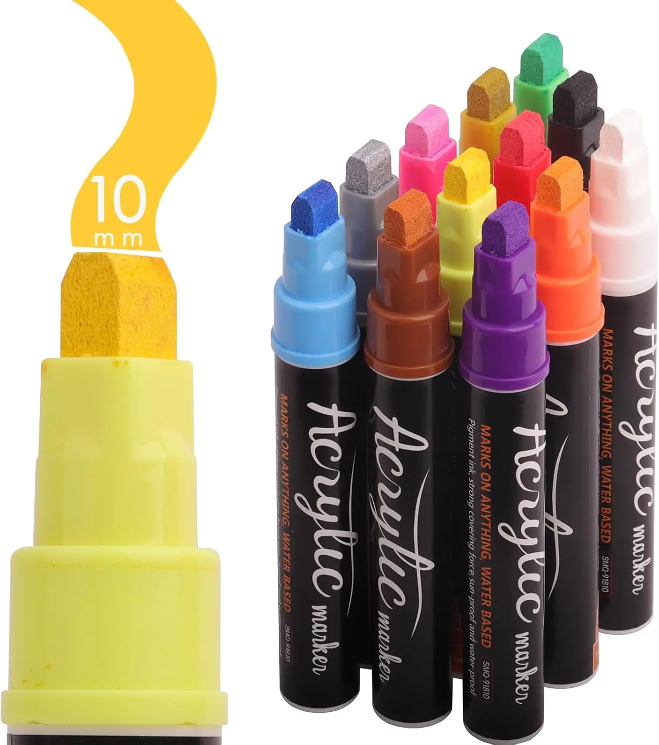 12Colors Markers,   Pens, 10mm Felt Tip  Poster Markers, and Permanent  Pens, for Rock , Fabric, Ceramic,Posters Art Paintings