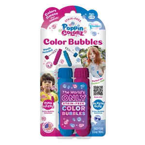 PoppinColorz™ 2-Pack Pink & Blue Color Bubble Tubes