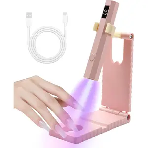 LED Portable Nail Art Drying Light with Stand, USB Quick Drying Gel Nail Polish Removal, Adjustable Arm and Folding Stand for Salon and Use, Gel Nail Polish Drying Light