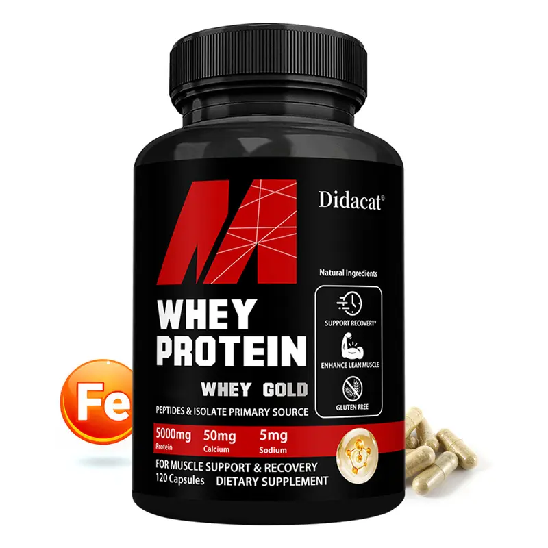 Didacat Whey Protein Health Supplement,Supports Muscle Health and Athletic Performance,120 Capsules