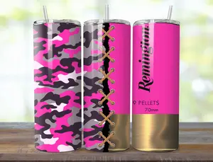 Remington Pink Camo Shotgun Shell 20oz Skinny Tumbler