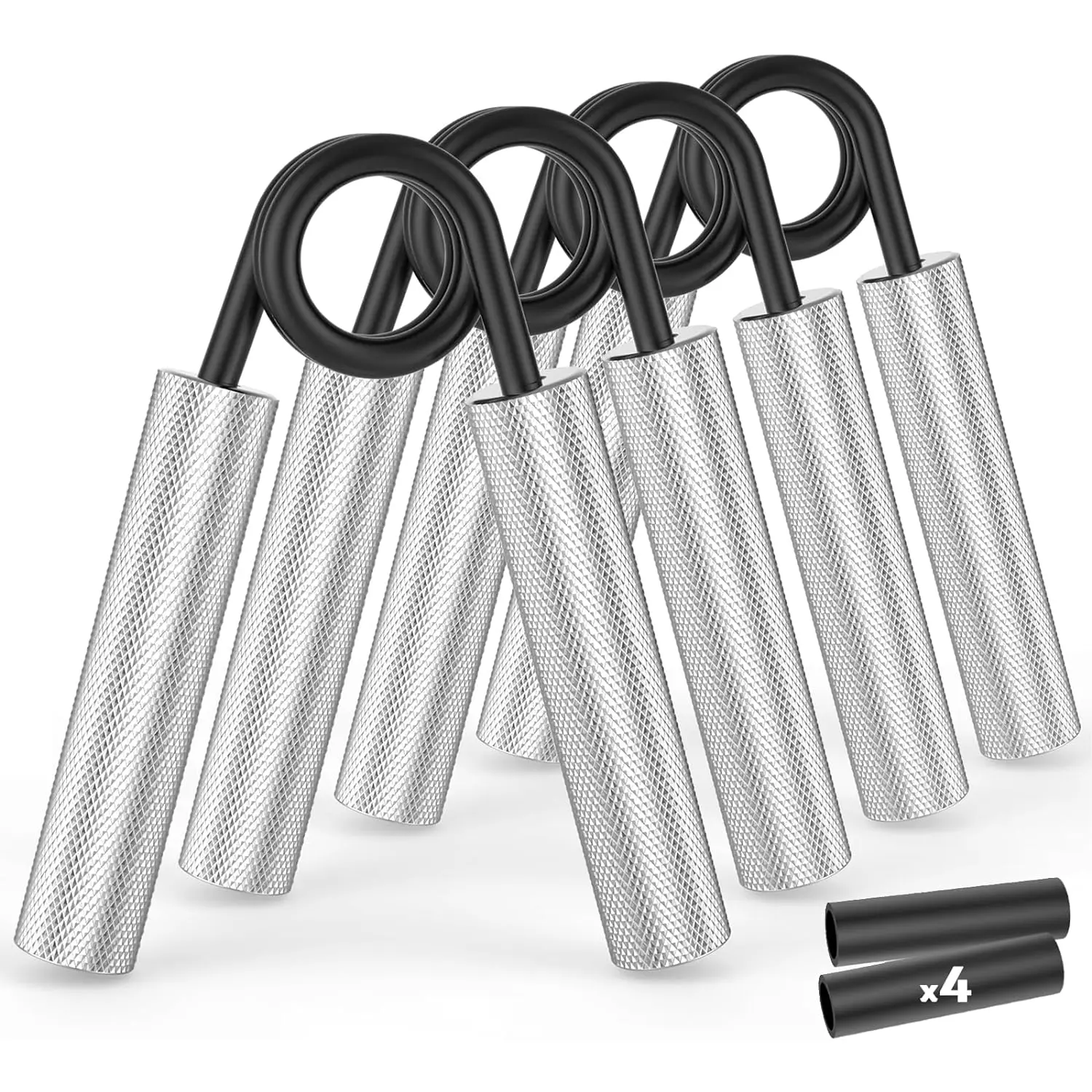 Grip Strength Trainer 4 Pack,50Lb-200Lb Metal Hand Grip Strengthener,Non-Slip Heavy-Duty Forearm Exerciser,Hand Gripper for Muscle Building and Hand Rehabilitation Exercising ZEAGUS