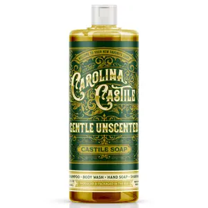 Carolina Liquid Castile Soap | Unscented | EWG Verified | Oregon Tilth Certified Organic | Shampoo Body Wash & Hand Soap