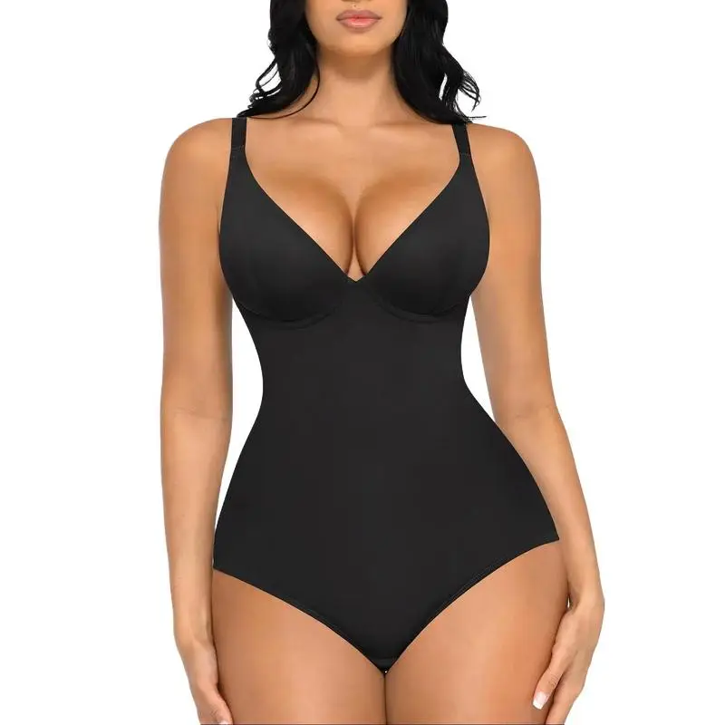 FeelinGirl Shapewear Bodysuits for Women Tummy Control Body Suits Deep V Neck Corset Tops Panty Womenswear Nylon Soft Fashion Comfortable Deals For Y