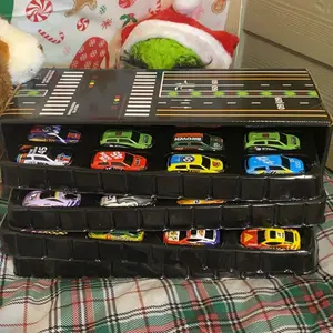 48 Pack Die-Cast Toy Cars for Kids, Mini Metal Race Car Set with Storage Container Display Case, Assorted Vehicle Toys Gift for Boys Girls Die Cast Vehicles Diecast Model