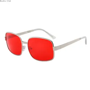 Fight Club Inspired Red Retro Round Frame Sports Sunglasses - UV Protection, Blue Light Blocking Lenses, Bold Streetwear Eyewear for Party Costumes, Daily Wear, Sunglasses Sports Eyewear