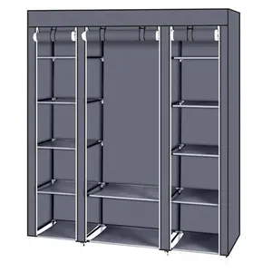 69" Portable Clothes Closet Wardrobe Storage Organizer with Non-Woven Fabric Quick and Easy to Assemble Extra Strong and Durable Dark Brown Entryway Closet Bedroom