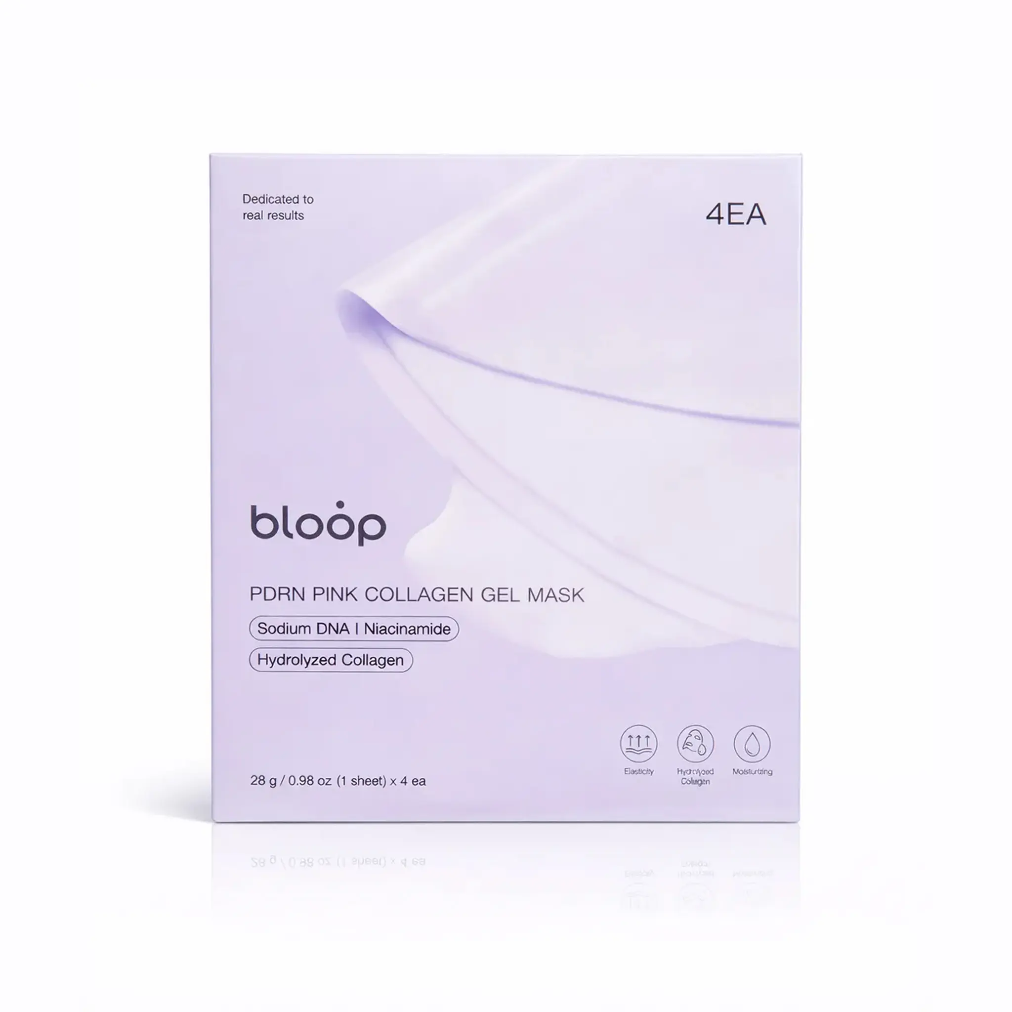 bloȯp PDRN Pink Collagen Gel Mask - Hydrating, Firming & Soothing Skincare Sheet Mask - 4 pcs