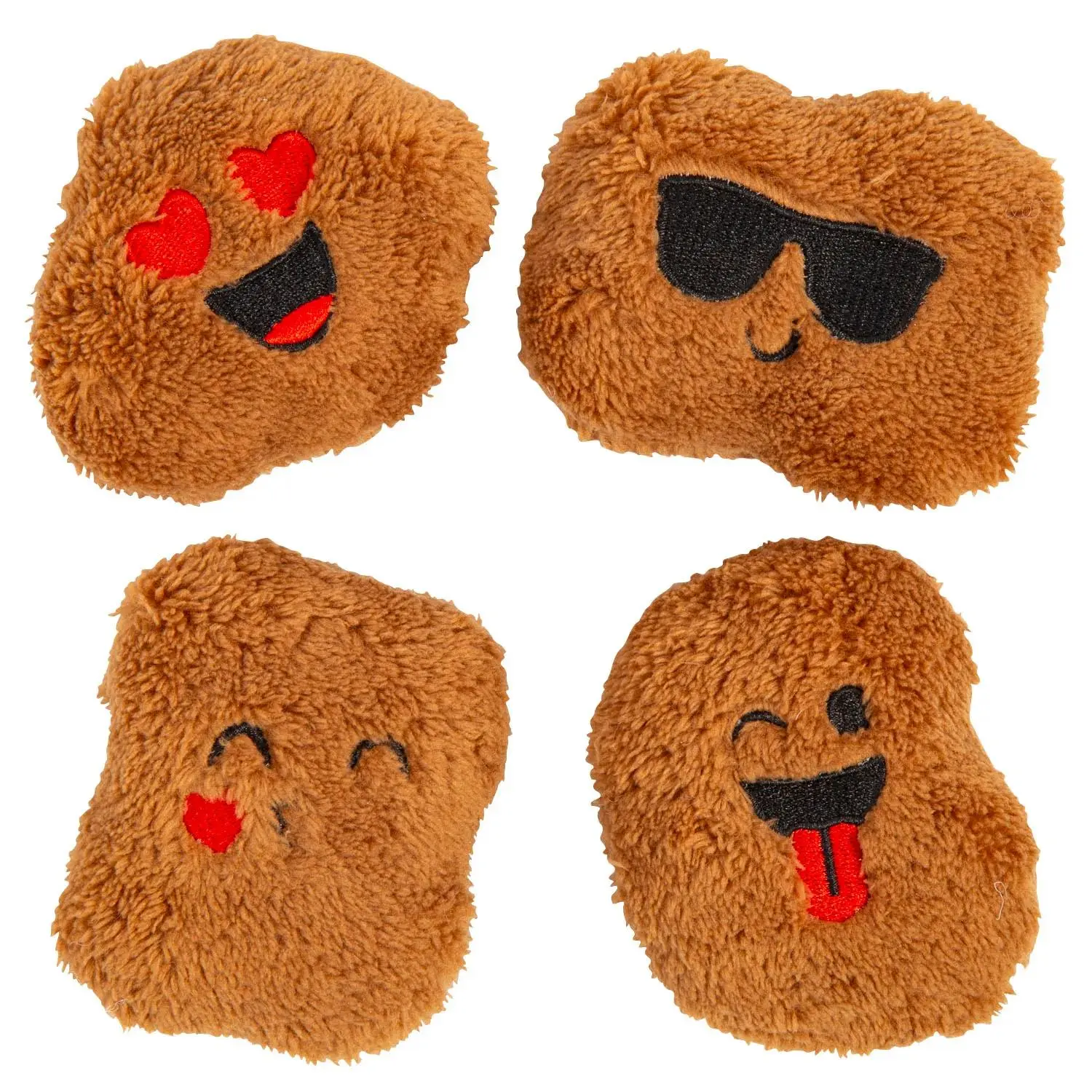 Quirky Cute Smiley Faces Stuffed Chicken Nuggets, 2.75"-3.5" Mini Cute Stuffies, 12-Piece Soft Cuddly Gift Stuffed Animal Collectibles