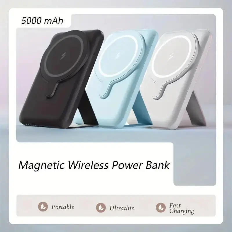Magnetic Fast-Charging Power Bank - Magnetic Portable Charger, Magsafe Adapter Accessory for iPhone 17/16/15/14/13/12 Pro & Max Smartphones, Travel Gadgets, Father's Day Gift
