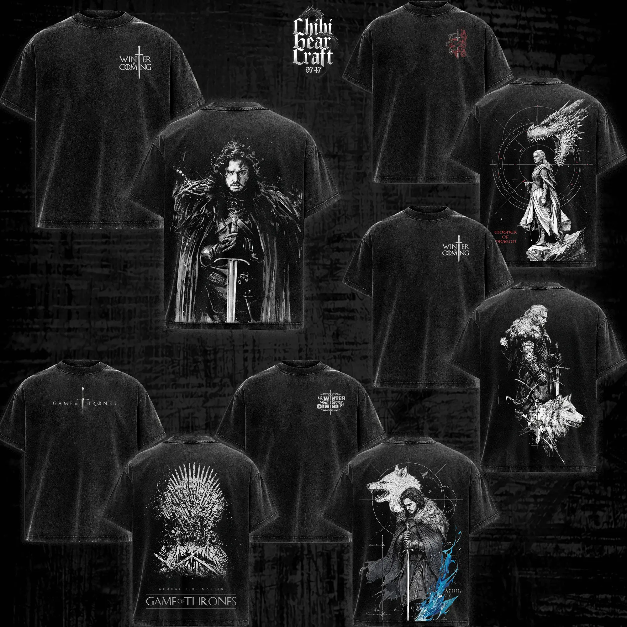 [COLLECTION] Game Of Thrones Shirt Film Series Winter Is Coming Mother Of Dragon Vintage Acid Washed Oversized T-Shirt Hoodie Tank Top Y2K Clothing Summer Men Clothes Outfits Unisex Movie Clothes Gifts For Him Her Dark Fantasy Edgy Streetwear Merch