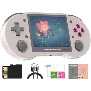 RG353PS Handheld Game Console Linux System 3.5-inchIPS Screen RK3566 64bit 128G TF Card 4452 ClassicGames Built in 3500mAh Battery Support BluetoothController WiFi Online PK HD(RG353PS-Gray)