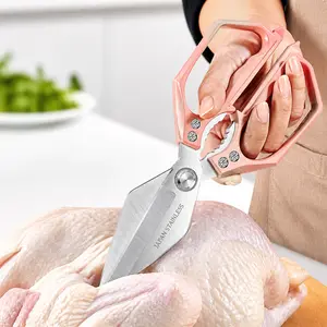 Heavy Duty Kitchen Shears, Multi-Purpose Stainless Steel Bone Cutting Scissors, Ultra Sharp Labor-Saving Household Kitchen Scissors For Chicken Bones, Meat, Herbs, Food Cutting Outdoor BBQ Knife Universal men safety lock