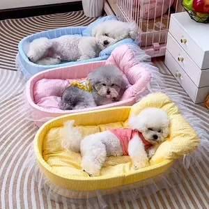 All-Season Cat Bed, Spring Summer Autumn Winter Pet Mat, Princess Design Small Dog Bed, Cool Mattress, Dual-Use Warmth, Dual Functionality, Comfortable & Durable Fabric
