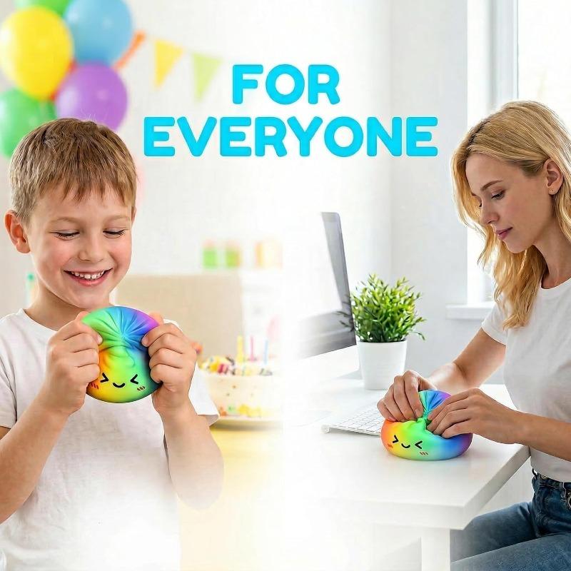 Dumpling Squishy Stress Balls Fidget Toy with Steamer, Slow Rising Sensory Squeeze Toys for Anxiety Relief, Soft Dough Ball for Kids Adults, Mystery Box Gifts for Easter Birthday