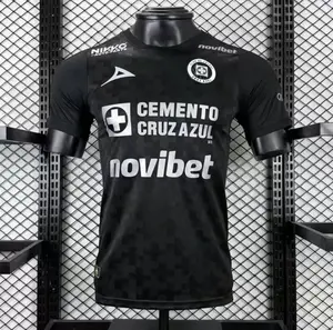 Cruz Azul Soccer Jersey 25-26 Mexican League Cross Second Away Game Black Football Jersey Customizable Name & Number