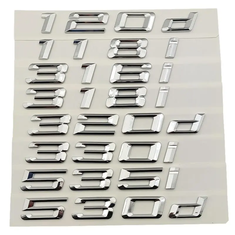 3D ABS Logo 320d 118i 118d 120d 130i 316i 318i 320i 520i 530i 530d Emblem Letters Sticker Car Trunk Badge For Accessories