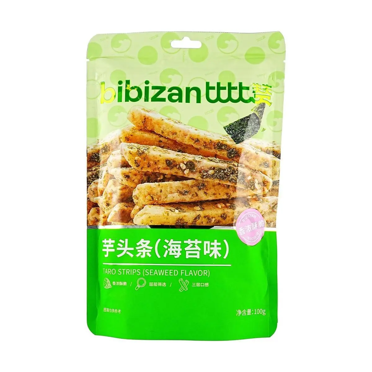 BiBiZan Taro Sticks Seaweed Flavor 100g Crispy Snack from Guangxi