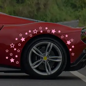 30pcs Hollow Star Car Stickers, Reflective Star Pattern Decals, Self-Adhesive Vinyl, Night Safety Decor for Car Windows and Bumper
