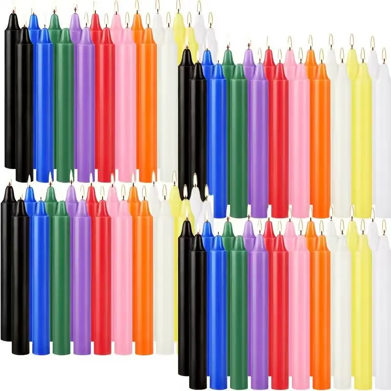 80 Pack Mini Taper Spell Candle-4 Inch Multi-Color