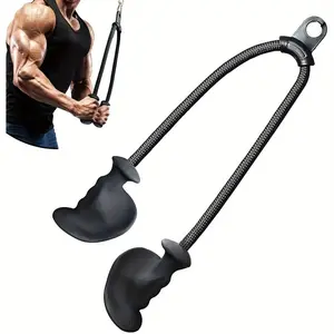 Ergonomic Tricep Rope Pulldown Attachments, Upgraded 32 Inch Extra Long Triceps Rope Cable Attachments for Gym, LAT Pull Down Bar for Cable Machine, Tricep Workout Cable Attachments