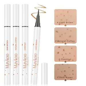 MAYKOO Freckle Pen, Natural Lifelike Face Fake Freckle Makeup Pen Waterproof Long Lasting Quick Dry 0.1 mm ultra-fine Faux Freckles 4 Pack - Light Brown, Natural Coffee, Chestnut, Dark Brown, Lipliner, Eyeliner, Cosmetic
