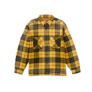 Supreme Quilted Plaid Shirt Yellow (men) by StockX