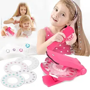 Hair for Girl Hair Jewelry Kit Easy to Use Hair-Safe Jewel Perfect Gifts Vanity Accessories for Girls with Rhinestone Designs