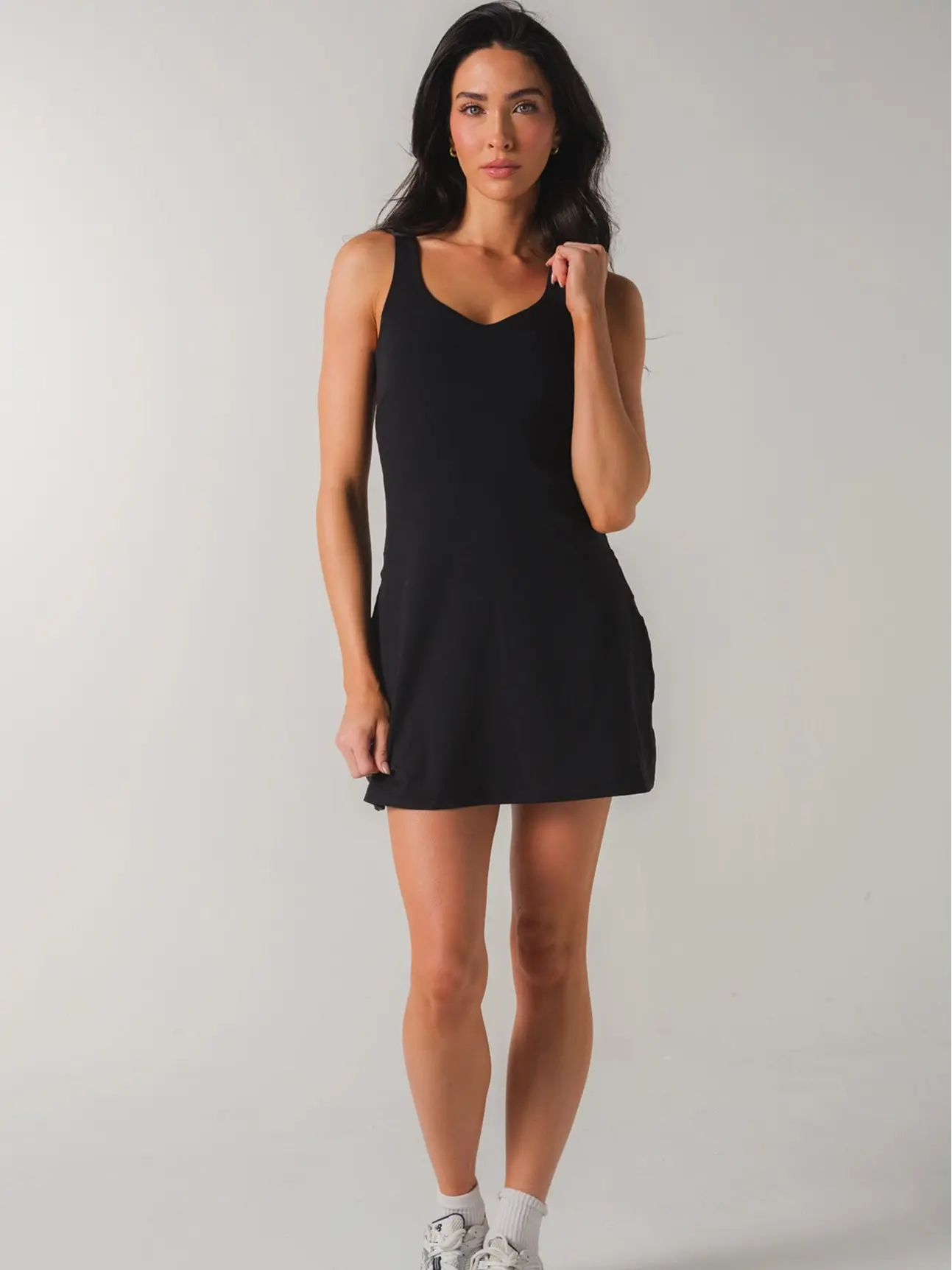 ACTA Evo Dress with Built-In Shorts & Side Pockets – Removable Padding, Sweetheart Neckline, Sculpting Fit Tennis & Workout Dress