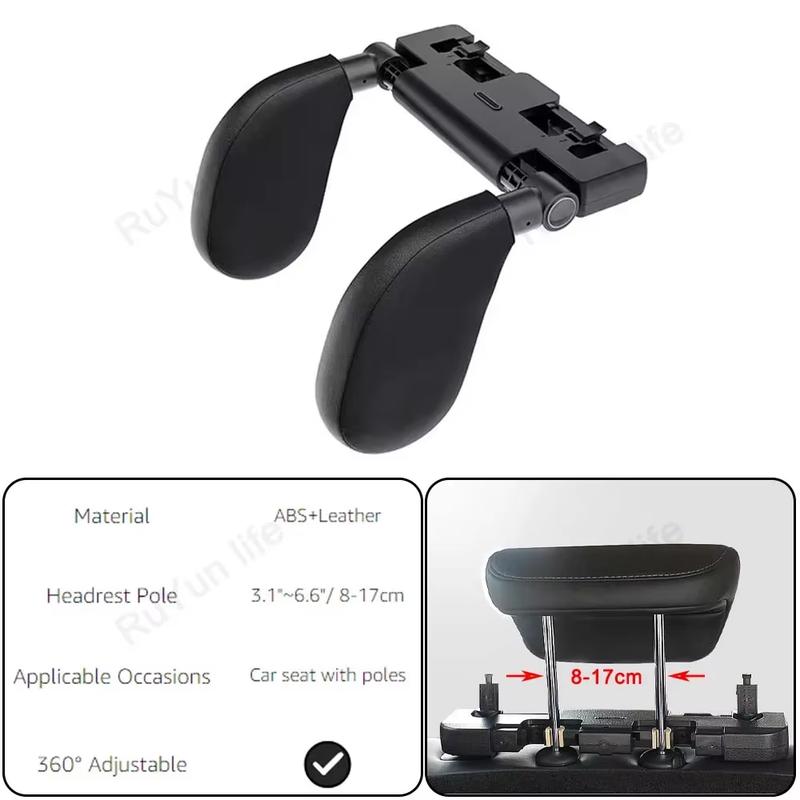 CAER High Quality Car Headrest Pillow 360° Adjustable PU U-Shaped Travel Seat Rest Cushion for Kids & Adults Universal Fit Safe Durable Easy Install