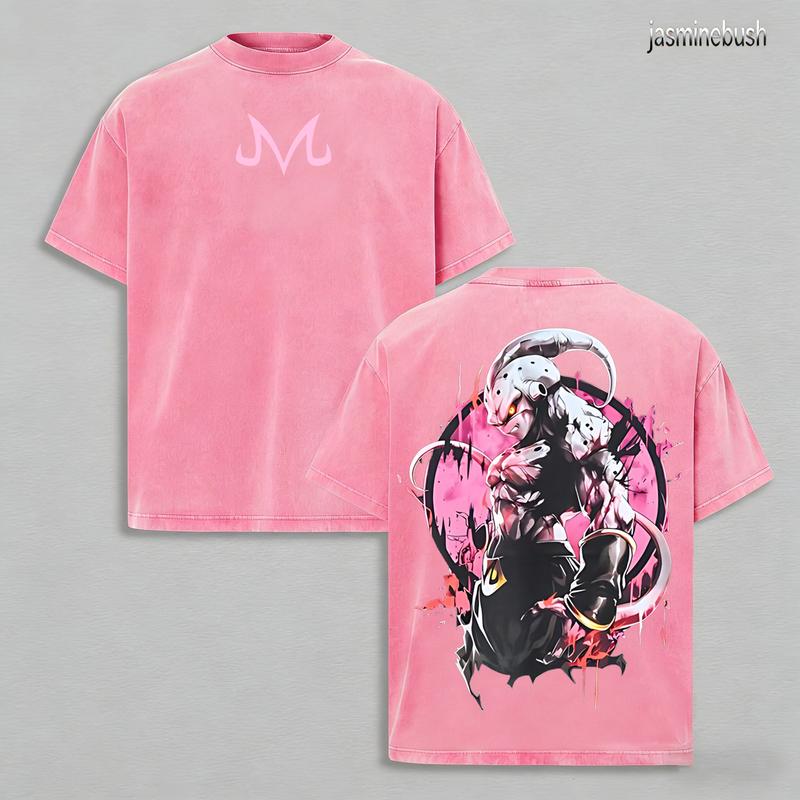 Goku Saiyan Unisex Washed outfits men women streetwear 80s 90s graphic washed tees cotton Anime tank tops  gifts