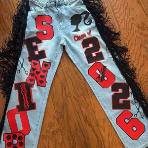 Customized Senior Jeans for 2026 - Personalized Design with Class Year and Unique Graphics