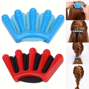 One set of five-fingered hair braid binding tool - A convenient magic braid-tying device designed for hairstyles - A DIY hair care accessory suitable for people with natural curls - A quick three-strand braid binding tool